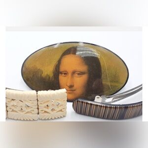 Vintage French hair clips-set of 3. Made in France